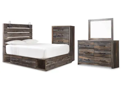 Signature Design by Ashley Drystan Queen Panel Bed with Storage, Dresser, Mirror and Chest - B211B96