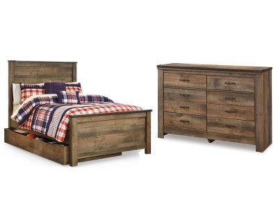 Signature Design by Ashley Trinell Full Panel Bed with Storage and Dresser - B446B93