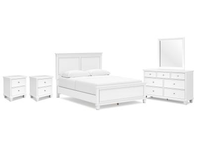 Signature Design by Ashley Fortman Queen Panel Bed, Dresser, Mirror and 2 Nightstands - B680B16