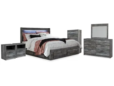 Signature Design by Ashley Baystorm King Storage Bed, Dresser, Mirror, Chest and 2 Nightstands - B221B86