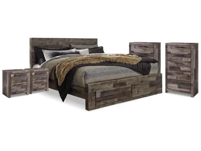 Signature Design by Ashley Derekson Queen Panel Storage Bed, 2 Chests and 2 Nightstands - B200B73