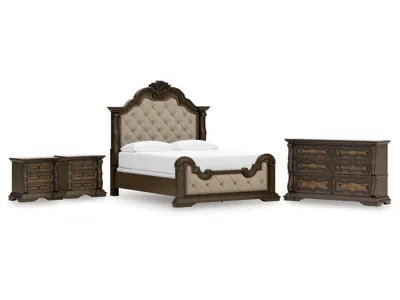 Signature Design by Ashley Maylee King Upholstered Bed, Dresser and 2 Nightstands - B947B14