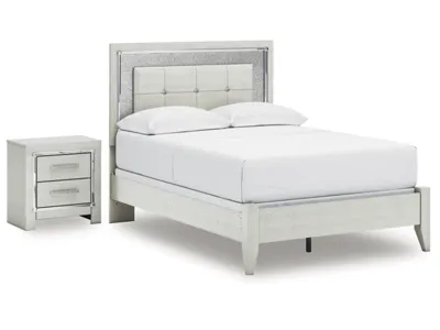 Signature Design by Ashley Zyniden Full Upholstered Panel Bed and Nightstand - B2114B22