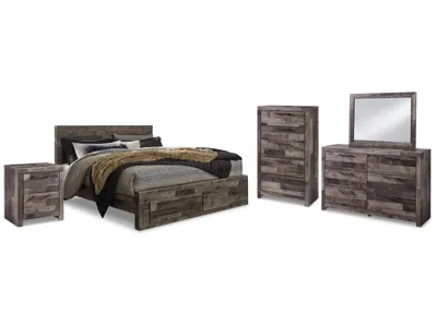 Signature Design by Ashley Derekson King Panel Storage Bed, Dresser, Mirror, Chest and Nightstand - B200B74