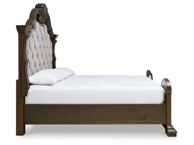 Signature Design by Ashley Maylee King Upholstered Bed, Dresser, Mirror and 2 Nightstands - B947B15