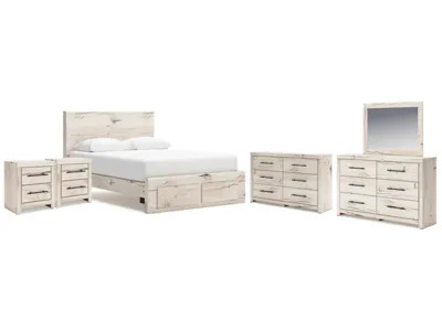 Signature Design by Ashley Lawroy Queen Storage Bed, 2 Dressers, Mirror and 2 Nightstands - B2310B49