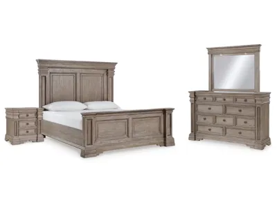 Signature Design by Ashley Blairhurst King Panel Bed, Dresser, Mirror and Nightstand - B916B9