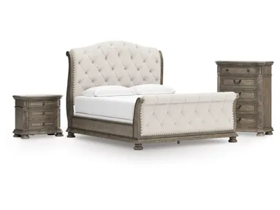 Signature Design by Ashley Ardenfield California King Sleigh Bed, Chest and Nightstand - B944B6