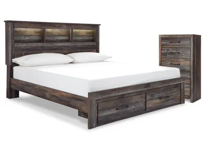 Signature Design by Ashley Drystan King Bookcase Storage Bed and Chest - B211B106