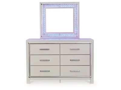 Signature Design by Ashley Zyniden Full Upholstered Panel Bed, Dresser, Mirror and 2 Nightstands - B2114B24