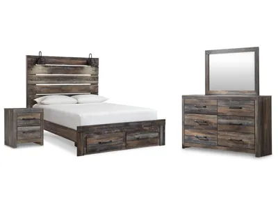 Signature Design by Ashley Drystan Queen Panel Storage Bed, Dresser, Mirror and Nightstand - B211B107