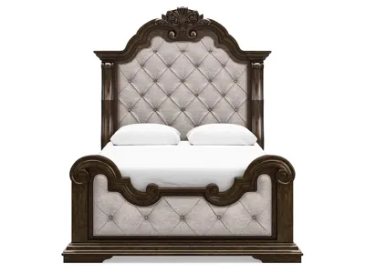 Signature Design by Ashley Maylee Queen Upholstered Panel Bed, Dresser, Mirror and Nightstand - B947B18