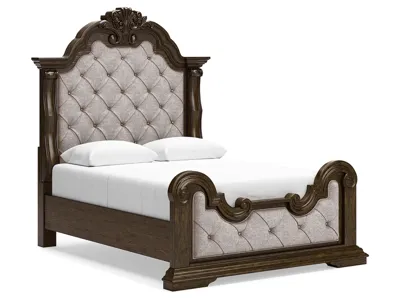 Signature Design by Ashley Maylee Queen Upholstered Panel Bed, Dresser, Mirror and Nightstand - B947B18
