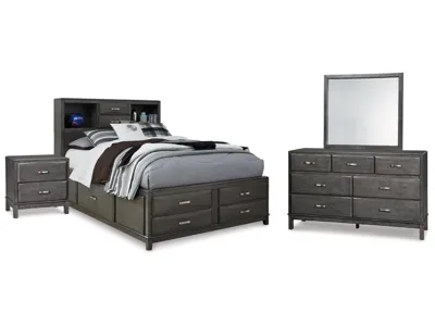 Signature Design by Ashley Caitbrook Full Storage Bed, Dresser, Mirror and Nightstand - B476B40