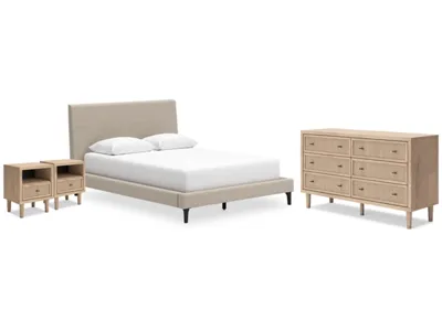 Signature Design by Ashley Cielden Queen Upholstered Bed, Dresser and 2 Nightstands - B1199B20