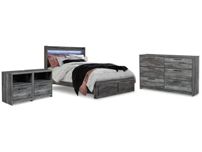 Signature Design by Ashley Baystorm Queen Panel Storage Bed, Dresser and 2 Nightstands - B221B88