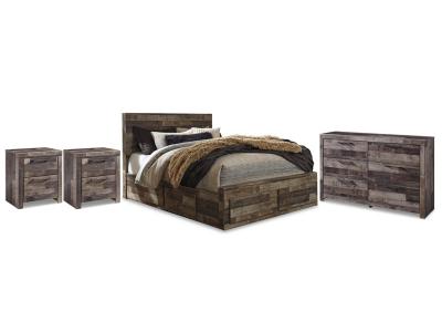 Signature Design by Ashley Derekson Queen Panel Storage Bed, Dresser and 2 Nightstands - B200B82