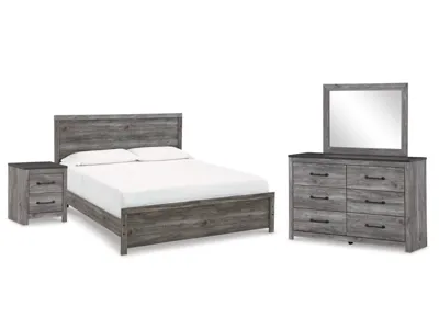 Signature Design by Ashley Bronyan King Panel Bed, Dresser, Mirror and Nightstand - B1290B9