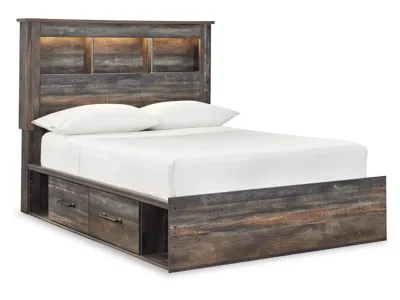 Signature Design by Ashley Drystan Full Bookcase Storage Bed, Dresser, Mirror and 2 Nightstands - B211B98