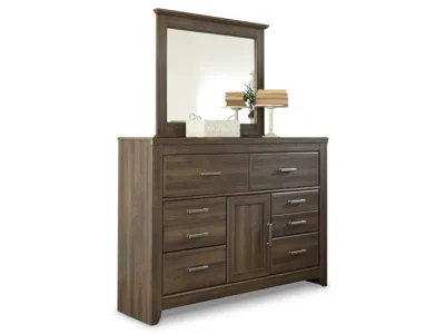 Signature Design by Ashley Juararo Queen Poster Bed, Dresser, Mirror, Chest and Nightstand - B251B42