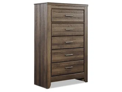 Signature Design by Ashley Juararo Queen Poster Bed, Dresser, Mirror, Chest and Nightstand - B251B42
