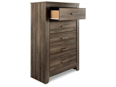 Signature Design by Ashley Juararo Queen Poster Bed, Dresser, Mirror, Chest and Nightstand - B251B42