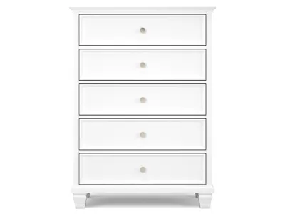 Signature Design by Ashley Fortman King Panel Bed, Dresser, Mirror, Chest and Nightstand - B680B18