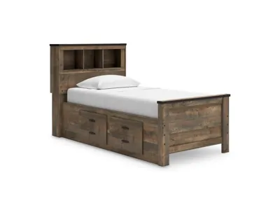 Signature Design by Ashley Trinell Twin Bookcase Storage Bed, Dresser and Mirror - B446B86
