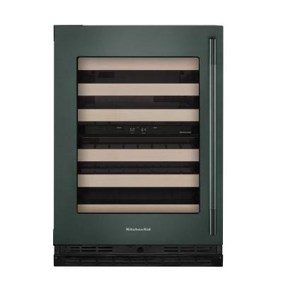 24" Kitchenaid Undercounter Wine Cellar with Full-Extension Wood-Front Racks - KUWL524SJP