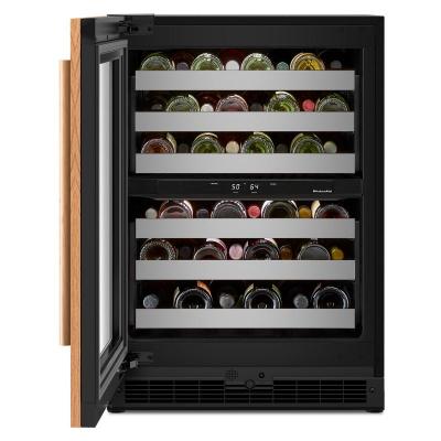 24" Kitchenaid Undercounter Wine Cellar with Full-Extension Wood-Front Racks - KUWR324SPA