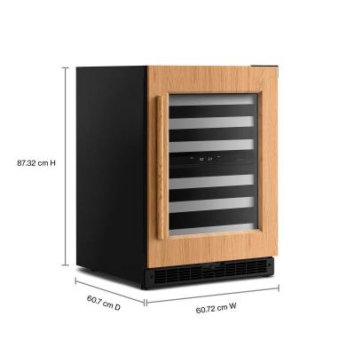 24" Kitchenaid Undercounter Wine Cellar with Full-Extension Wood-Front Racks - KUWR324SPA