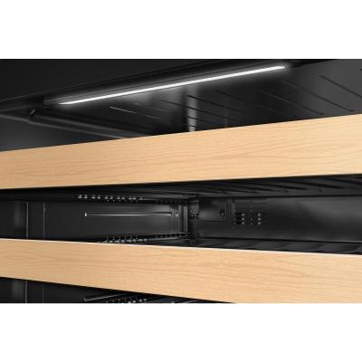 24" Kitchenaid Undercounter Wine Cellar with Full-Extension Wood-Front Racks - KUWR524SBE