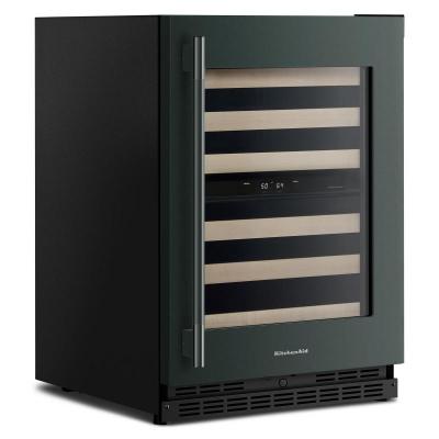 24" Kitchenaid Undercounter Wine Cellar with Full-Extension Wood-Front Racks - KUWR524SJP