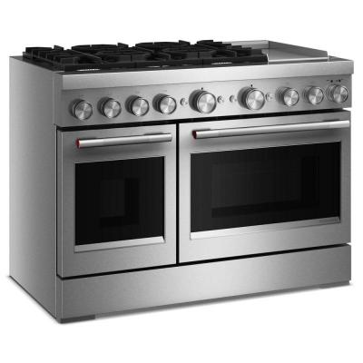48" KitchenAid 6 Burner Commercial-Style Dual Fuel Range with Griddle - KFDD948SSS