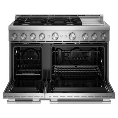 48" KitchenAid 6 Burner Commercial-Style Gas Range with Griddle - KFGD948SSS