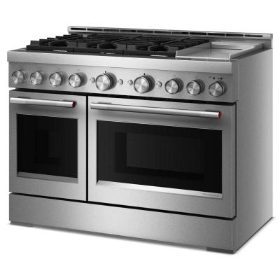 48" KitchenAid 6 Burner Commercial-Style Gas Range with Griddle - KFGD948SSS