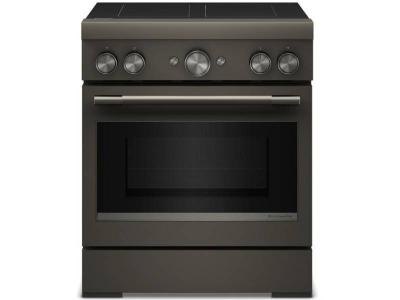 30" KitchenAid 4-Element Induction Freestanding Commercial-Style Range with Air Fry - KFIS930SBE