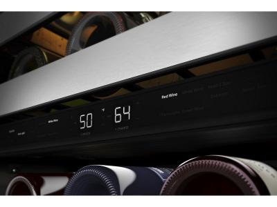 24" KitchenAid Undercounter Wine Cellar with Full-Extension Metal-Front Racks - KUWR324SSB