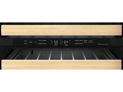 24" KitchenAid Undercounter Wine Cellar with Full-Extension Wood Front Racks - KUWR524SPS