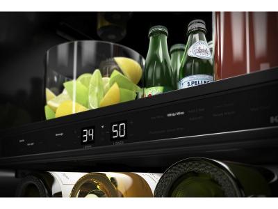 24" KitchenAid Beverage Center with Glass Door and Wood-Front Racks - KUBL524SPS