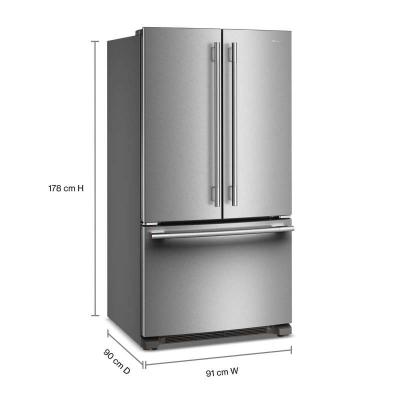 36" KitchenAid 25 Cu. Ft. Standard-Depth French Door Refrigerator - KRFF136SPS