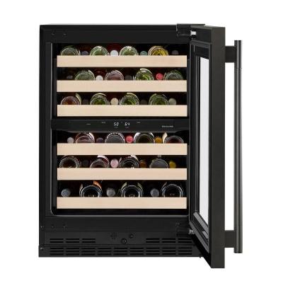 24" KitchenAid Undercounter Wine Cellar with Full-Extension Wood-Front Racks - KUWR524SBE