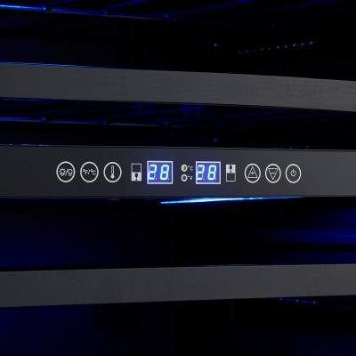 48" Forno Gemello 9.6 Cu. Ft. Side-by-Side Wine and Beverage Cooler in Black with Antique Brass Handles French Door - FWCDR6699-48BLK