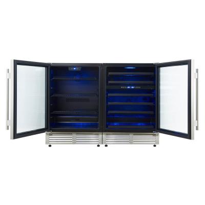 48" Forno Gemello 9.6 Cu. Ft. Side-by-Side Wine and Beverage Cooler in Stainless Steel French Door - FWCDR6699-48S