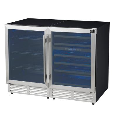 48" Forno Gemello 9.6 Cu. Ft. Side-by-Side Wine and Beverage Cooler in Stainless Steel French Door - FWCDR6699-48S