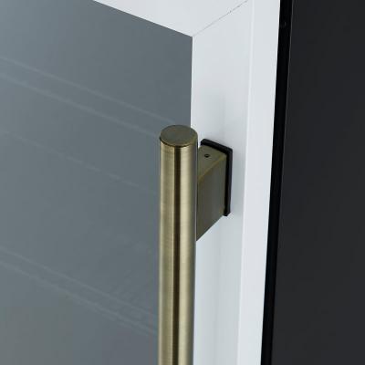 24" Forno Frescolino Beverage Cooler in White with Antique Brass Handles with LED Lighting and Triple Glass Door - FWCDR6665-24WHT