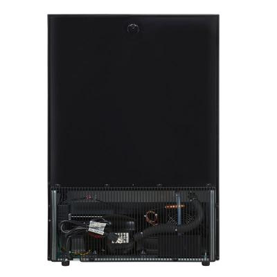 24" Forno Frescolino Beverage Cooler in Black with Antique Brass Handles with LED Lighting and Triple Glass Door - FWCDR6665-24BLK