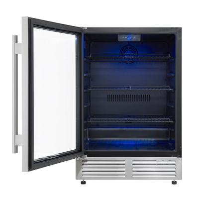 24" Forno Frescolino Beverage Cooler in Stainless Steel with LED Lighting and Triple Glass Door - FWCDR6665-24S