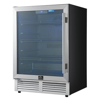 24" Forno Frescolino Beverage Cooler in Stainless Steel with LED Lighting and Triple Glass Door - FWCDR6665-24S