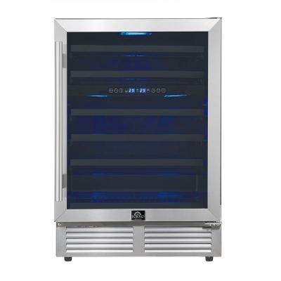 24" Forno Bacchino Wine Cooler in Stainless Steel with LED Lighting Triple Glass Door - FWCDR6634-24S